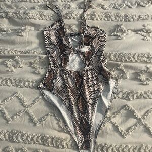 NastyGal Snakeskin Print bodysuit